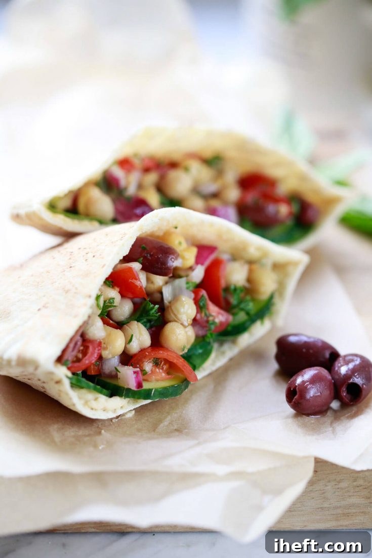 A vibrant Middle Eastern Balela bean salad, featuring chickpeas and fresh herbs.