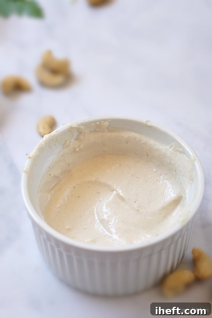 Cashew cream is a delicious way to add creaminess without any dairy. 