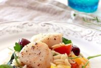 Mediterranean Seared Scallops and Lemon Orzo