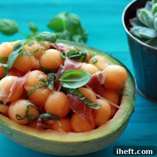 Melon and Prosciutto Salad ready to be served