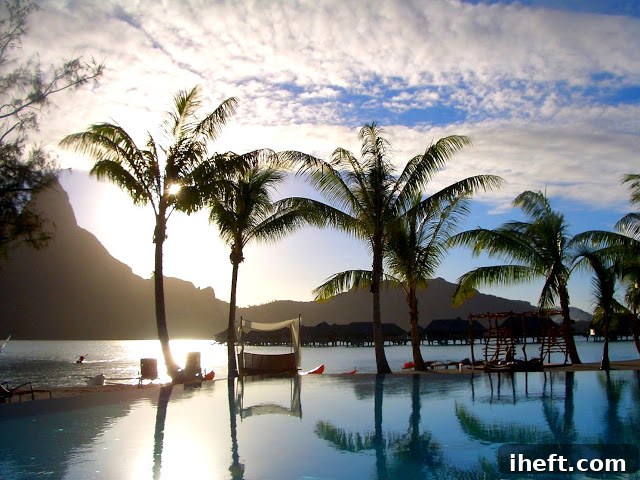 Panoramic View of Bora Bora's Turquoise Lagoon from an Overwater Bungalow