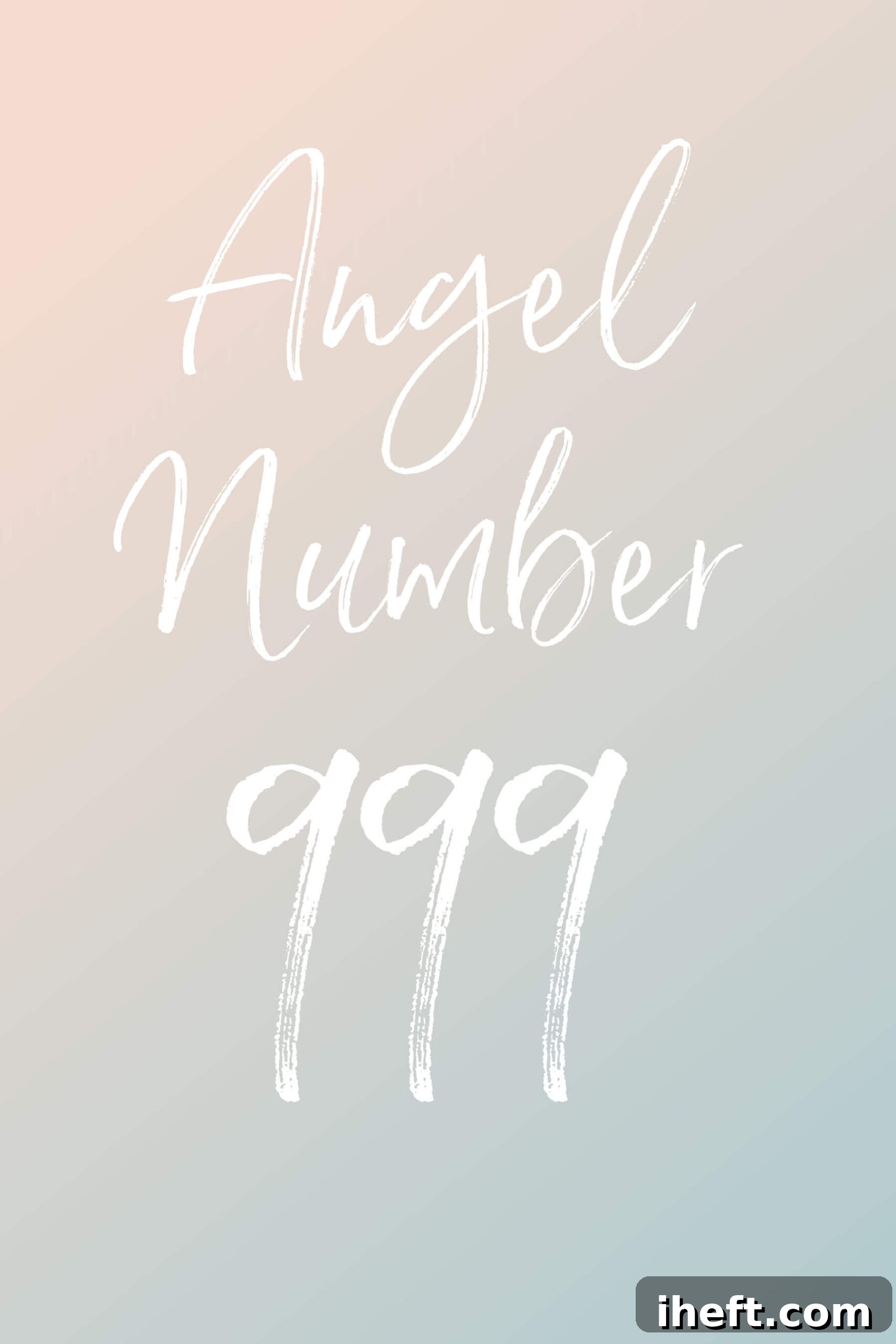 A pink and blue background with white text overlay reading "Angel Number 999" 