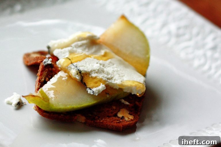 Honeyed Pear and Cheese Bites