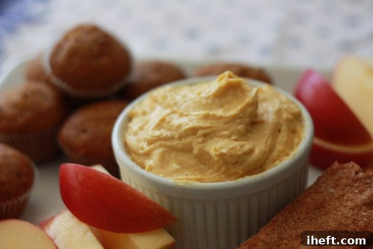 A creative, Pinterest-worthy image of the Easy Pumpkin Cheesecake Dip, inviting sharing and discovery.