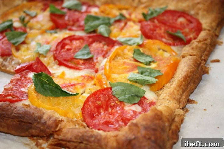 Heirloom Tomato Puff Pastry Pizza Tart