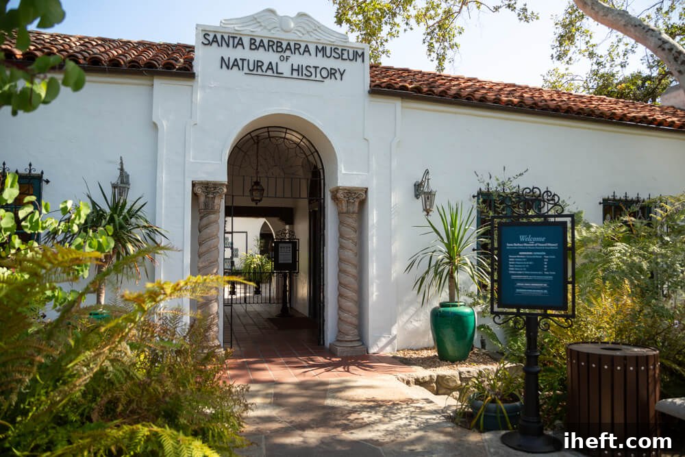 The entrance to the Santa Barbara Museum of Natural History. 