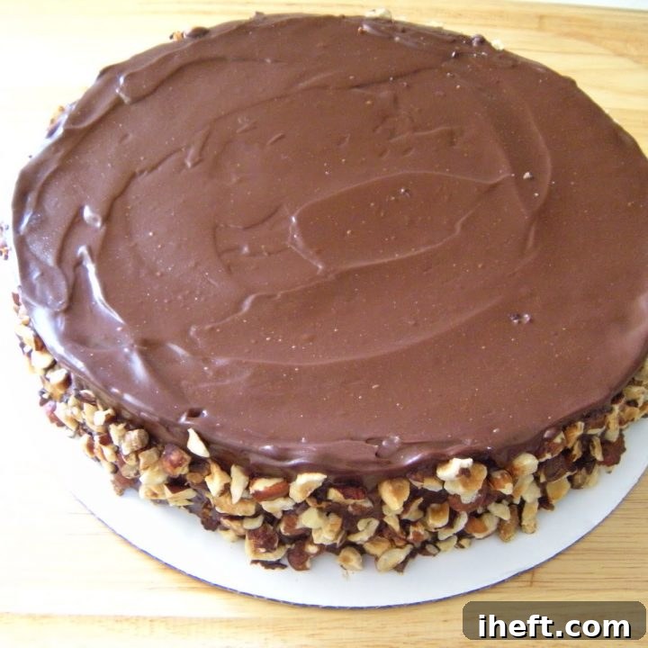 Flourless Chocolate Cake with Ganache and Hazelnuts