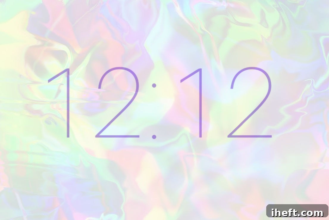 A dreamy pastel background with purple 12:12 overlay. 