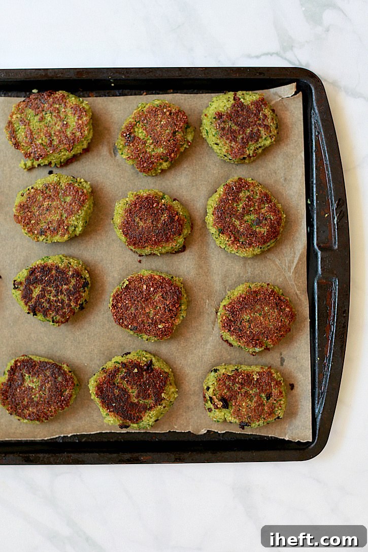 This healthier falafel recipe uses less oil than most. Patties get browned and then baked in the oven. 