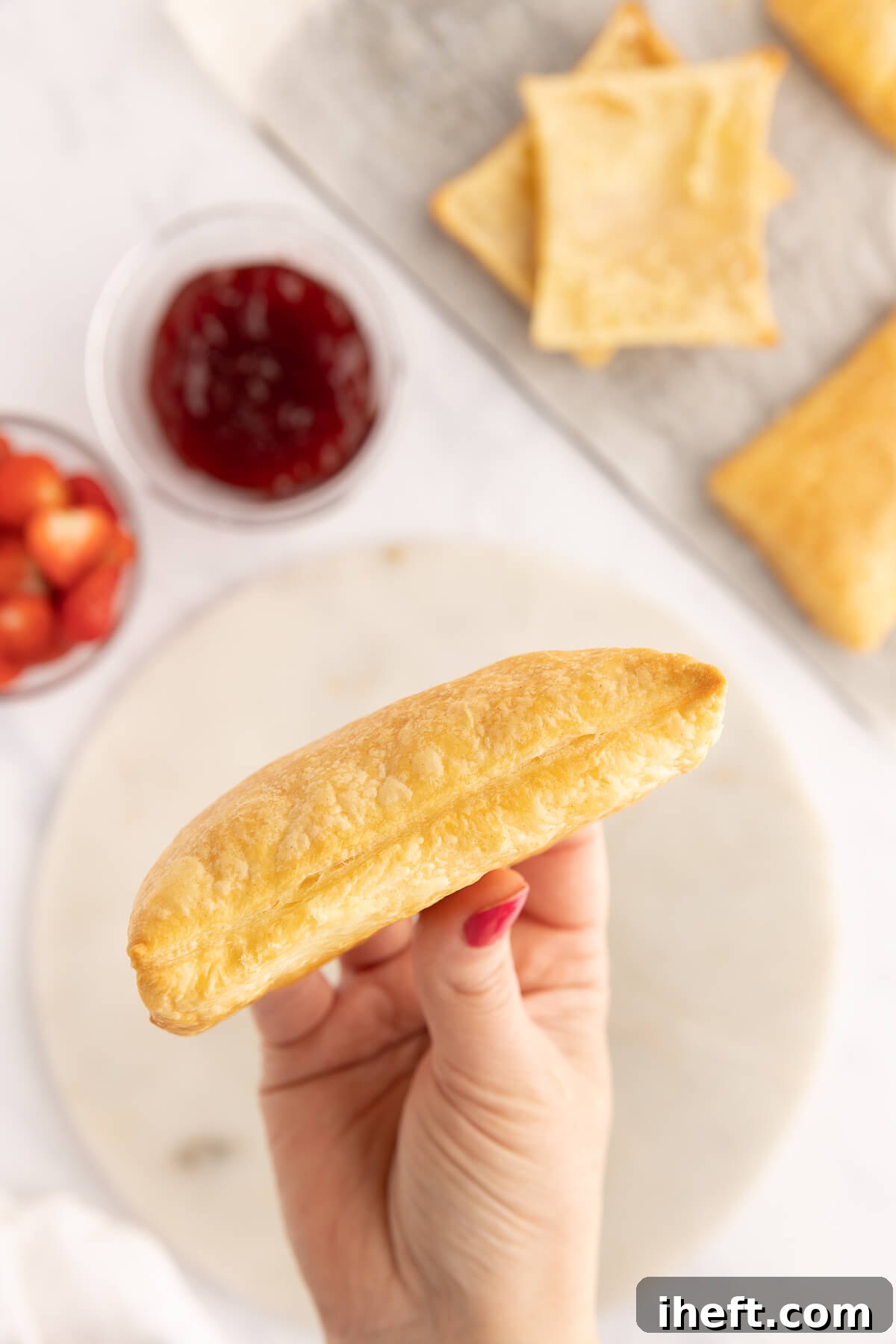 Puff pastry square cooked for Napoleons.