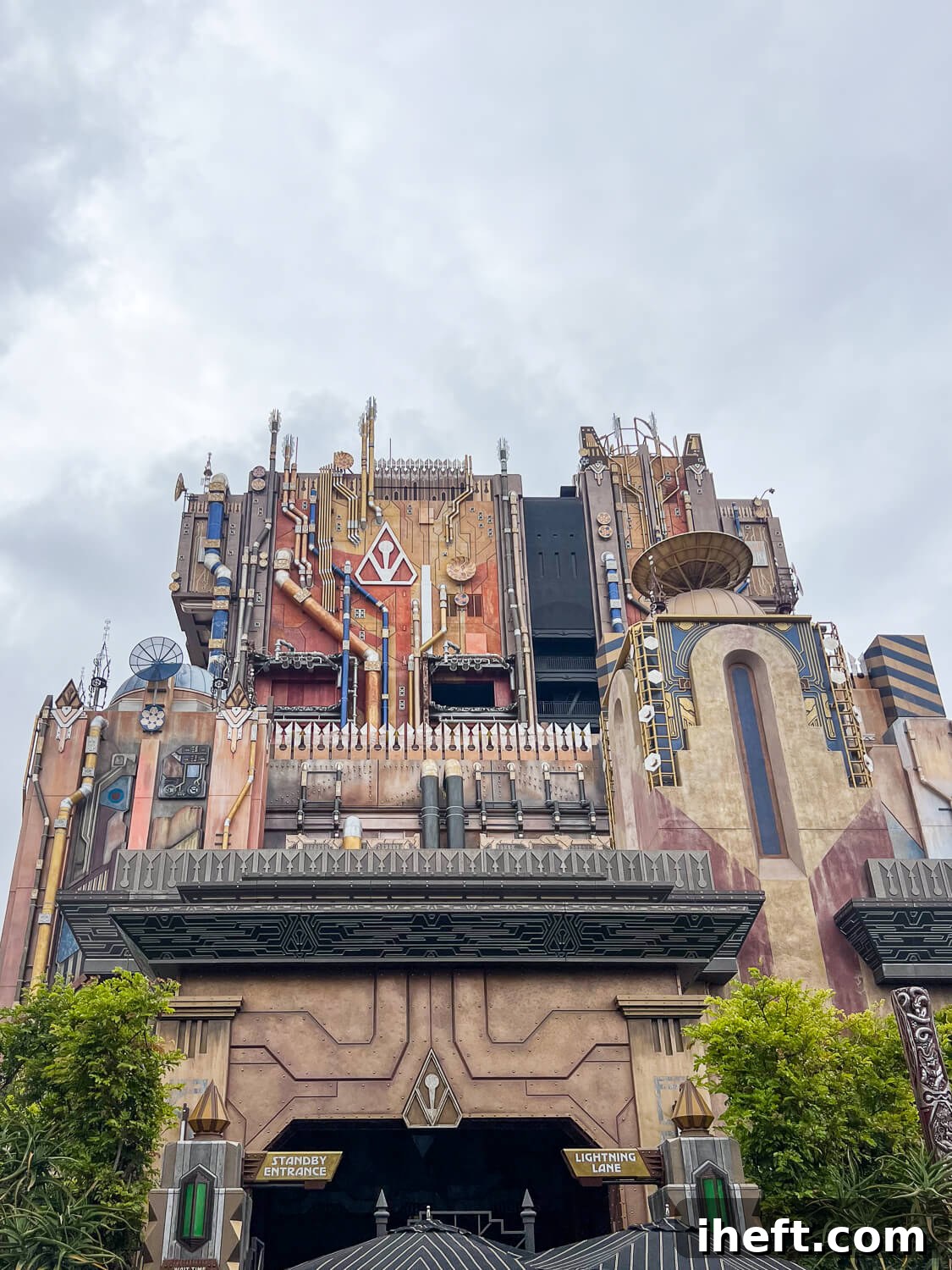 The facade of Guardians of the Galaxy - Mission: BREAKOUT! at California Adventure. 