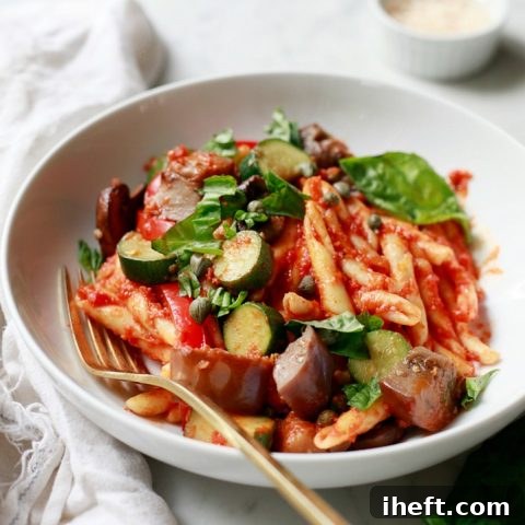 One Pot Pasta with Veggies - A simple and delicious recipe for a hearty vegetarian meal.