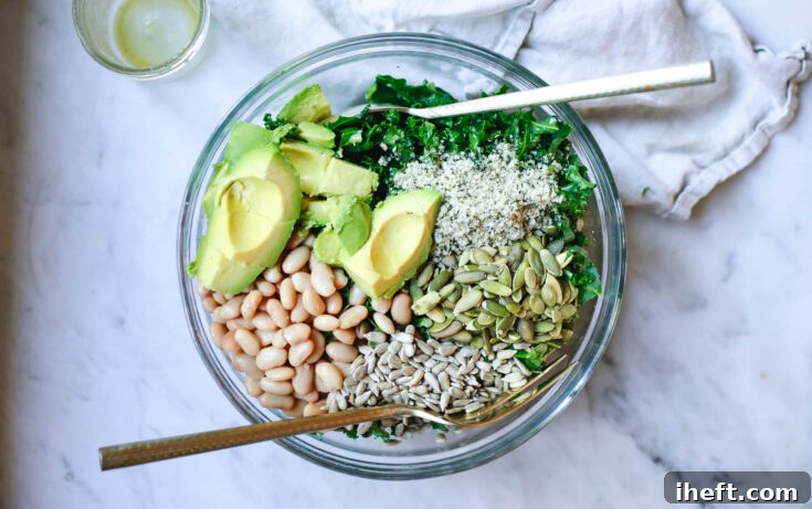 Pinterest pin for Erewhon Kale and White Bean Salad