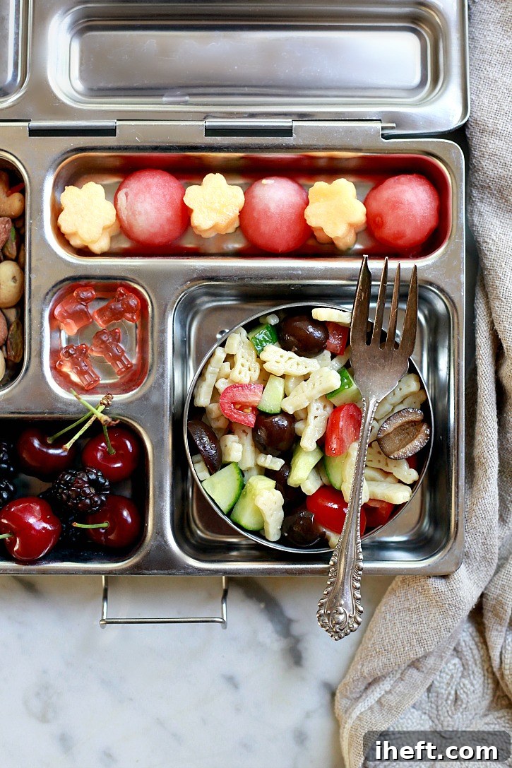 A vibrant, fresh kid-friendly pasta salad, perfect for school lunches and summer picnics.