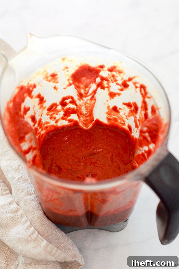 This homemade enchilada sauce recipe is so easy to make using a blender for a smooth consistency.