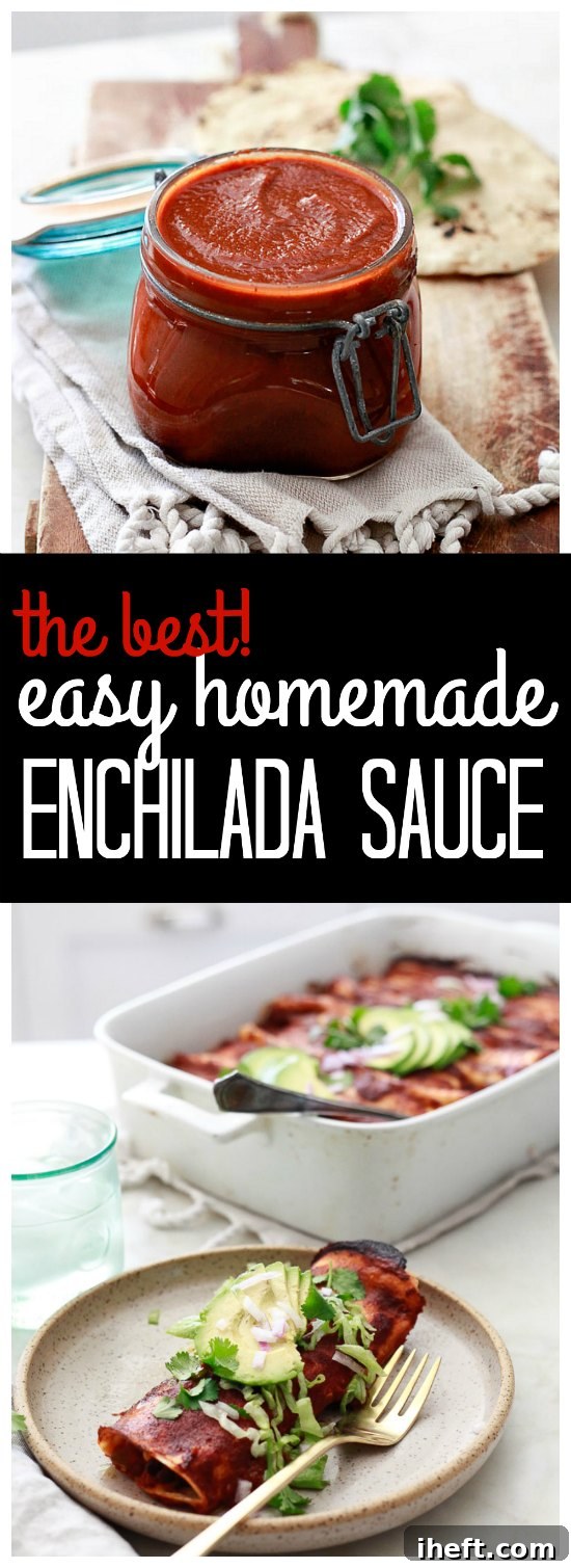Discover how to make the best easy homemade enchilada sauce ever! This red enchilada sauce recipe uses simple ingredients blended for delicious, traditional Mexican flavor. It's also vegan and gluten-free.