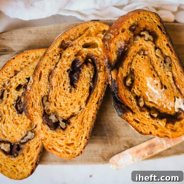 Pumpkin Sourdough Bread with Cinnamon Swirl