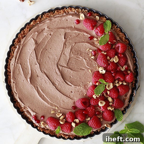 Vegan Chocolate Mousse Pie with Coconut Crust