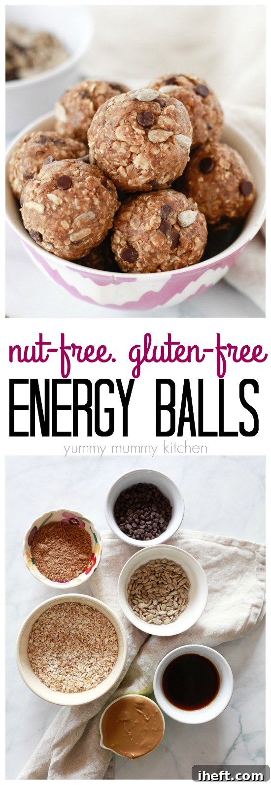 Delicious and easy-to-make no-bake energy balls, perfect as a quick, healthy snack for lunch or packed in kids' lunch boxes. This recipe is gluten-free and nut-free, catering to common allergies.