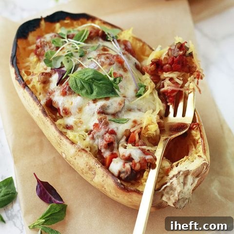 Lentil Bolognese with Spaghetti Squash
